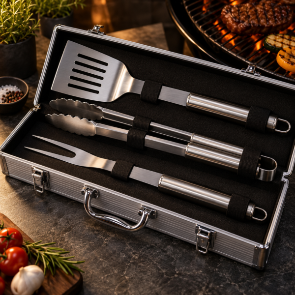 Set de Parrilla Acero Inoxidable con Estuche Set de Parrilla Acero Inoxidable con Estuche