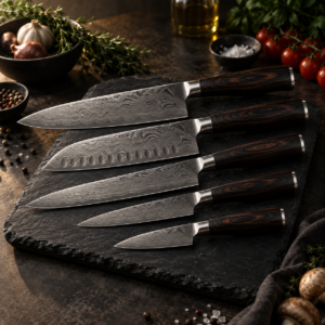 Set de Cuchillos Chef Estilo Damasco Set de Cuchillos Chef Estilo Damasco